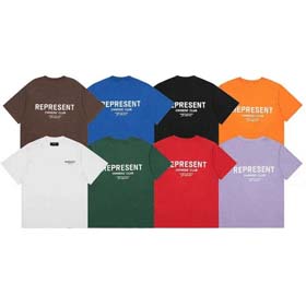 Retro high street small neckline letter print T-shirt-2110