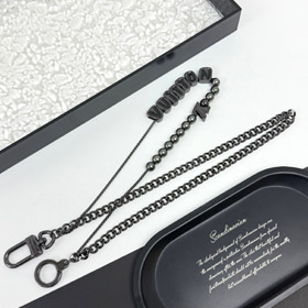Louis Vuitton LV double chain beaded letter belt chain and bag decoration long-0040